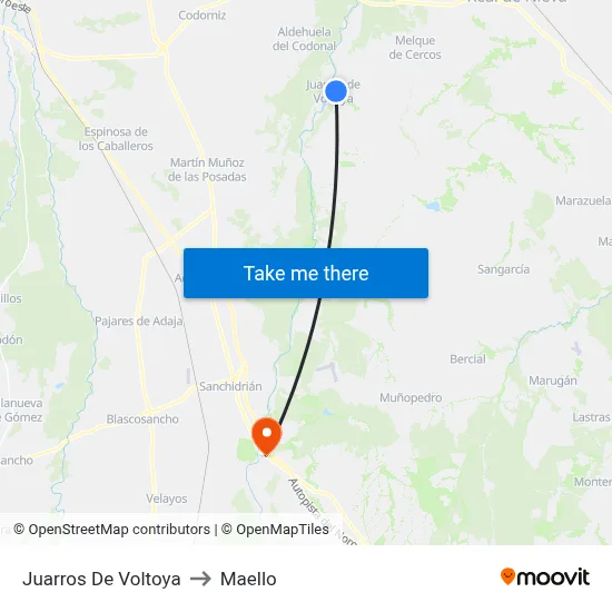 Juarros De Voltoya to Maello map