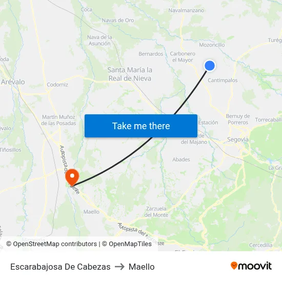 Escarabajosa De Cabezas to Maello map