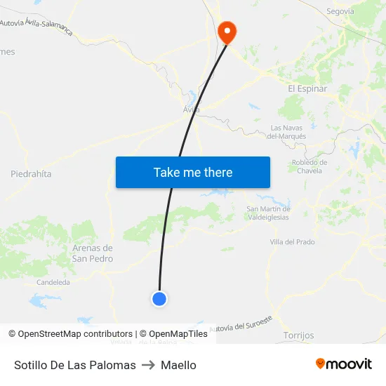 Sotillo De Las Palomas to Maello map
