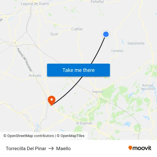 Torrecilla Del Pinar to Maello map