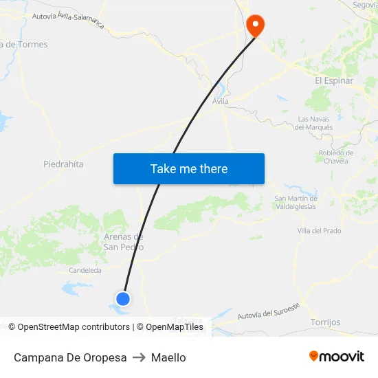 Campana De Oropesa to Maello map