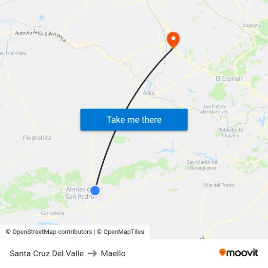 Santa Cruz Del Valle to Maello map