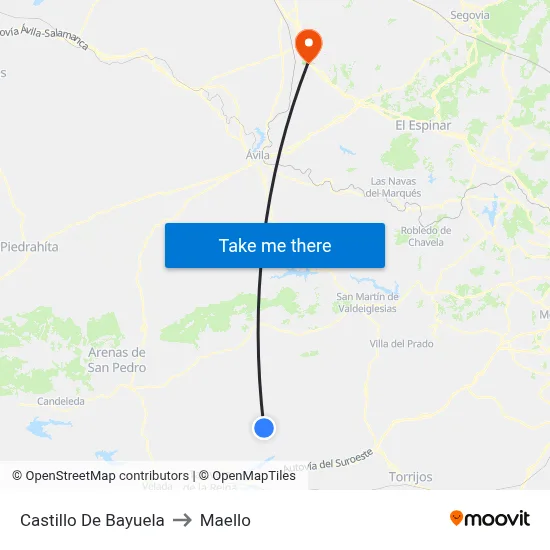Castillo De Bayuela to Maello map