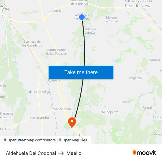 Aldehuela Del Codonal to Maello map