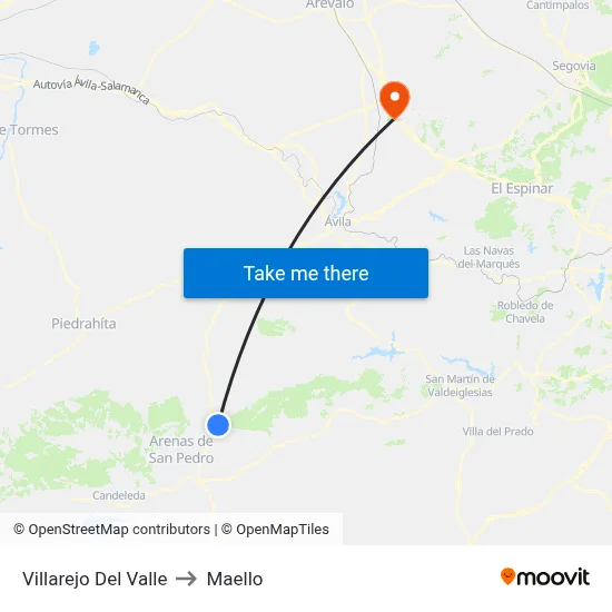 Villarejo Del Valle to Maello map