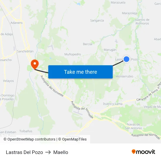 Lastras Del Pozo to Maello map