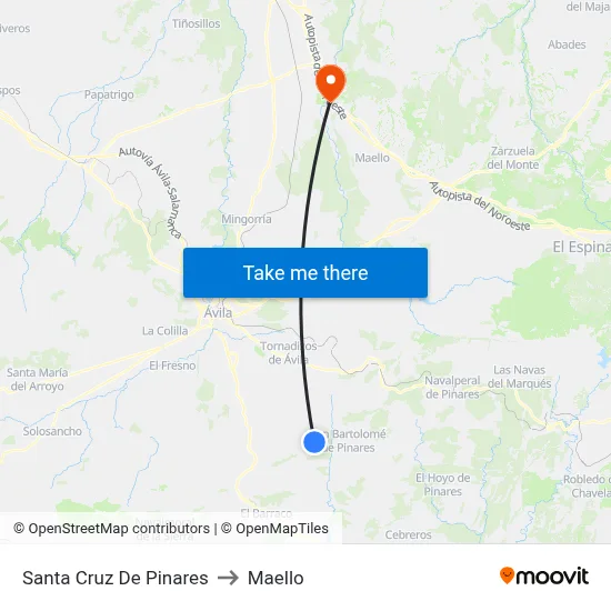 Santa Cruz De Pinares to Maello map