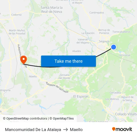 Mancomunidad De La Atalaya to Maello map
