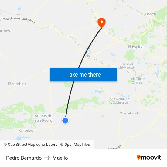 Pedro Bernardo to Maello map