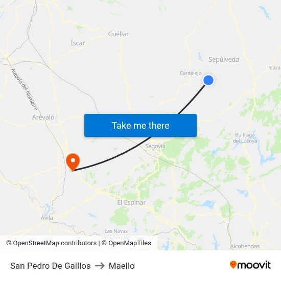 San Pedro De Gaíllos to Maello map