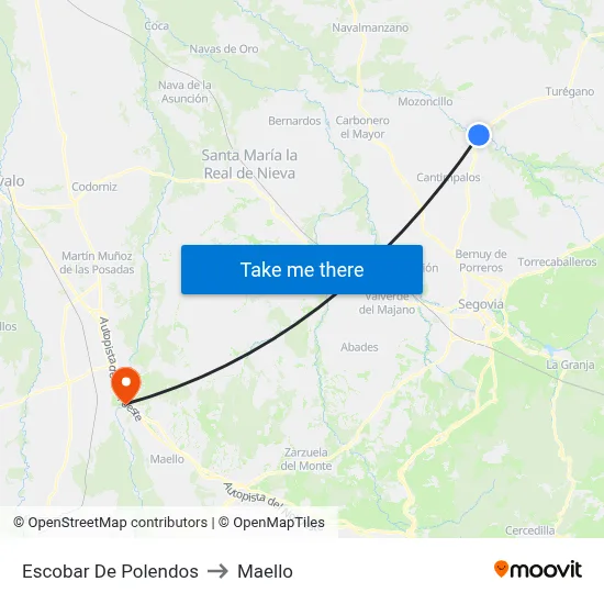 Escobar De Polendos to Maello map