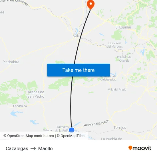 Cazalegas to Maello map