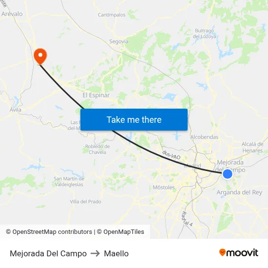 Mejorada Del Campo to Maello map