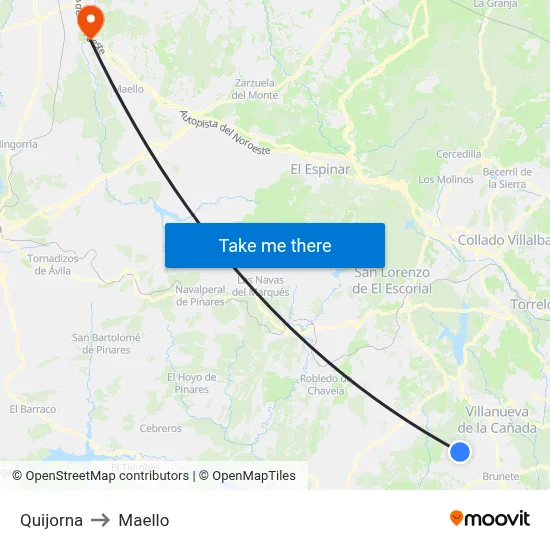 Quijorna to Maello map