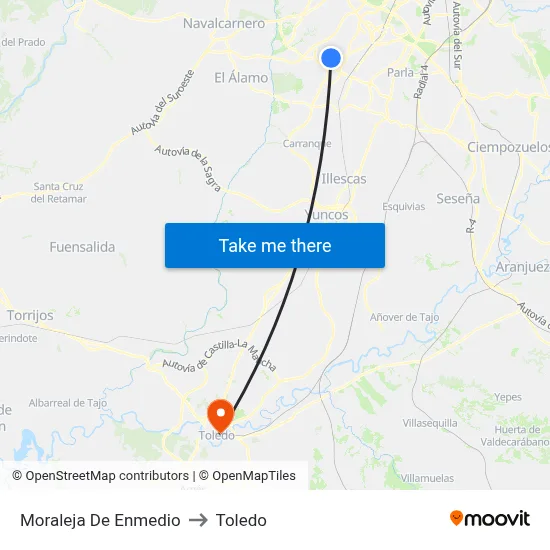 Moraleja De Enmedio to Toledo map