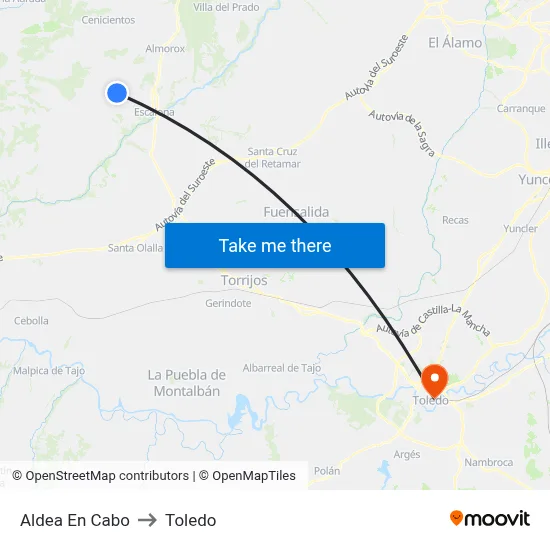Aldea En Cabo to Toledo map
