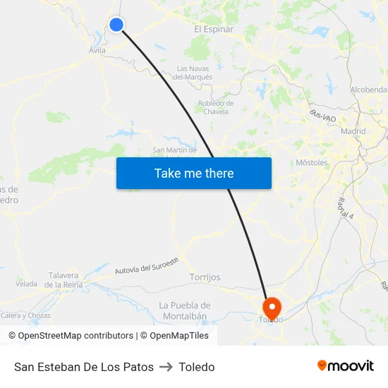San Esteban De Los Patos to Toledo map