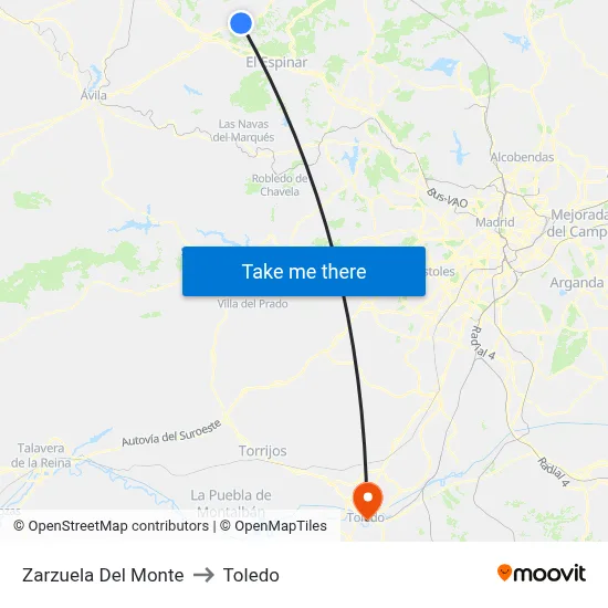 Zarzuela Del Monte to Toledo map