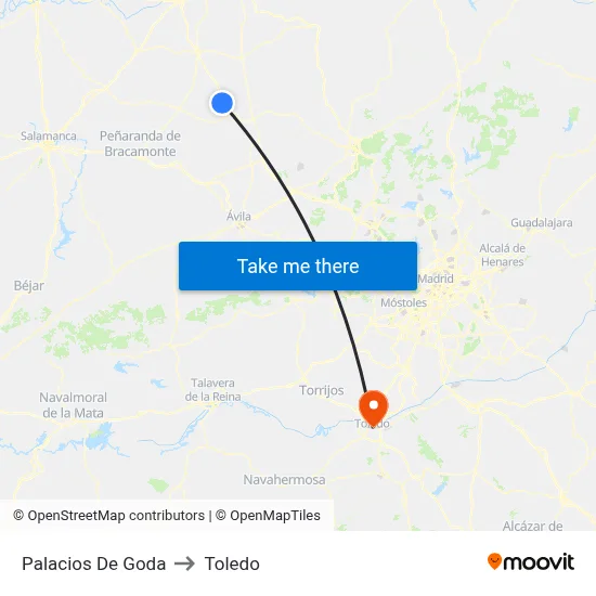 Palacios De Goda to Toledo map