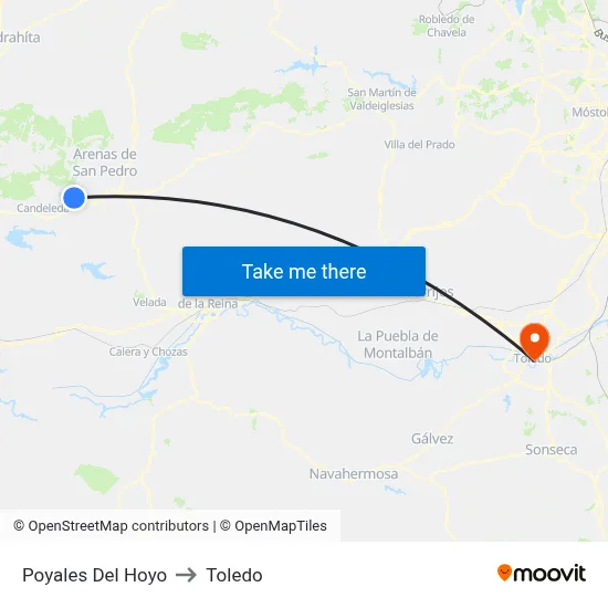 Poyales Del Hoyo to Toledo map