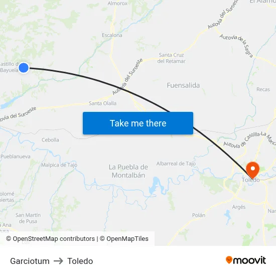 Garciotum to Toledo map