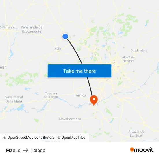 Maello to Toledo map