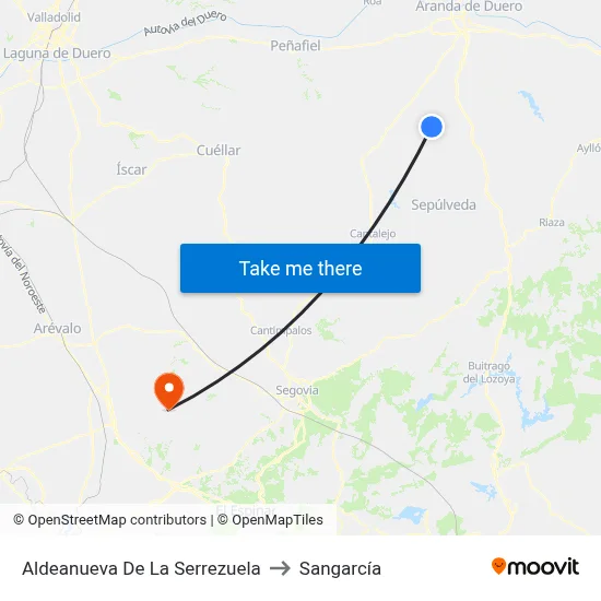 Aldeanueva De La Serrezuela to Sangarcía map