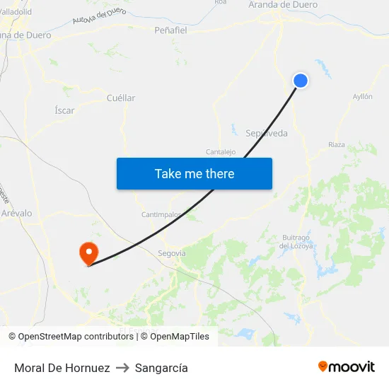 Moral De Hornuez to Sangarcía map