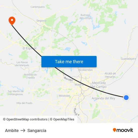 Ambite to Sangarcía map