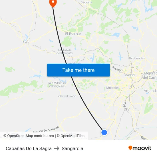 Cabañas De La Sagra to Sangarcía map