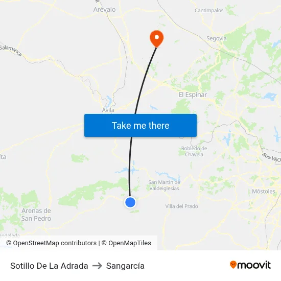 Sotillo De La Adrada to Sangarcía map