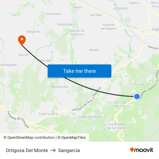 Ortigosa Del Monte to Sangarcía map