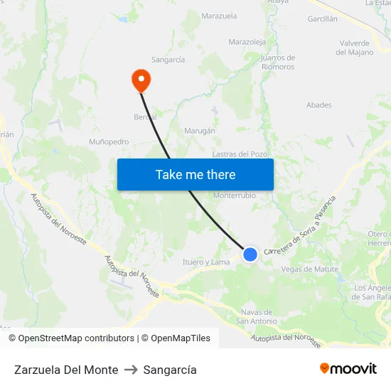 Zarzuela Del Monte to Sangarcía map