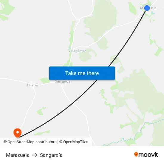 Marazuela to Sangarcía map