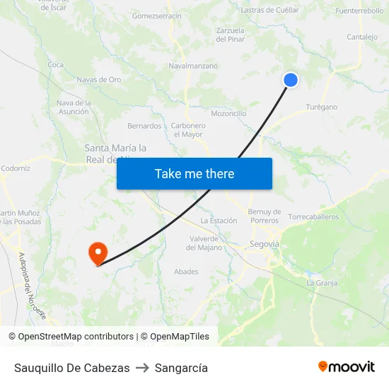 Sauquillo De Cabezas to Sangarcía map