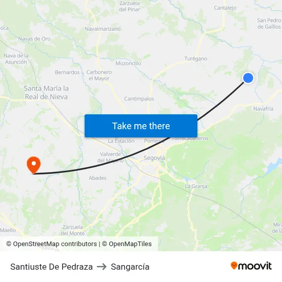 Santiuste De Pedraza to Sangarcía map