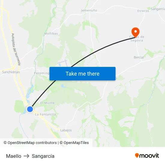 Maello to Sangarcía map