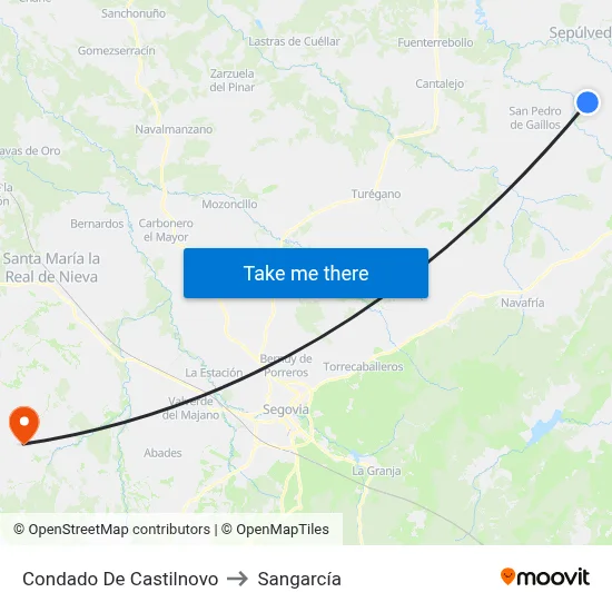 Condado De Castilnovo to Sangarcía map