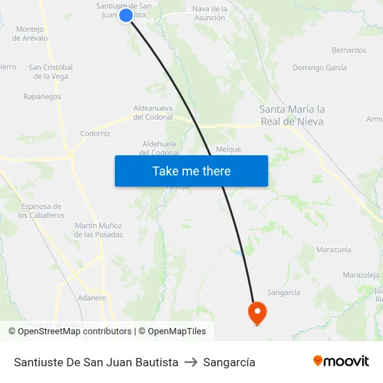 Santiuste De San Juan Bautista to Sangarcía map