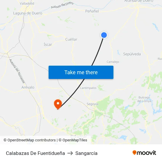 Calabazas De Fuentidueña to Sangarcía map