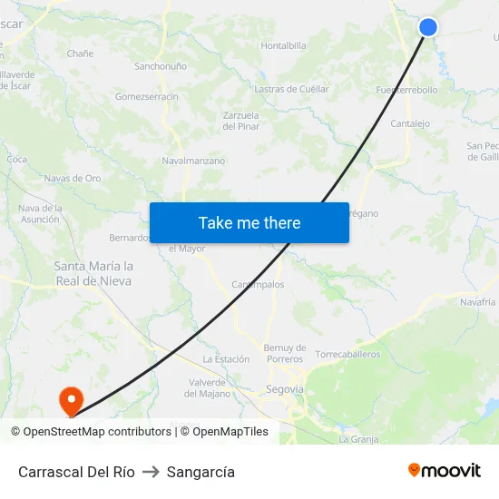 Carrascal Del Río to Sangarcía map