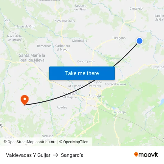 Valdevacas Y Guijar to Sangarcía map