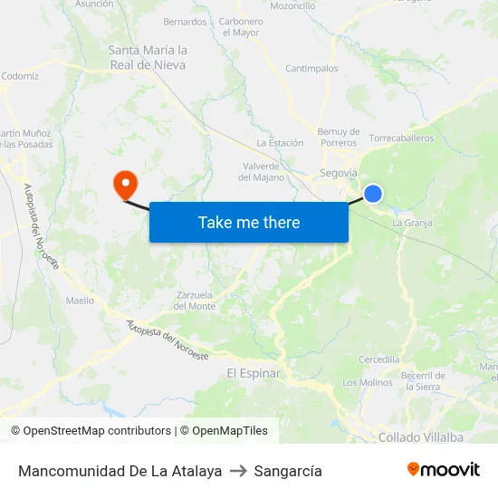 Mancomunidad De La Atalaya to Sangarcía map