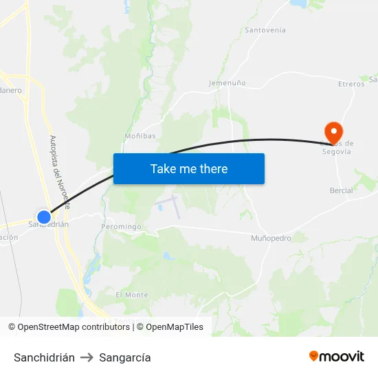 Sanchidrián to Sangarcía map