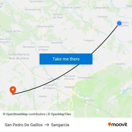 San Pedro De Gaíllos to Sangarcía map