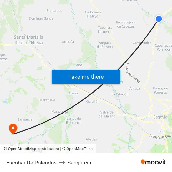 Escobar De Polendos to Sangarcía map