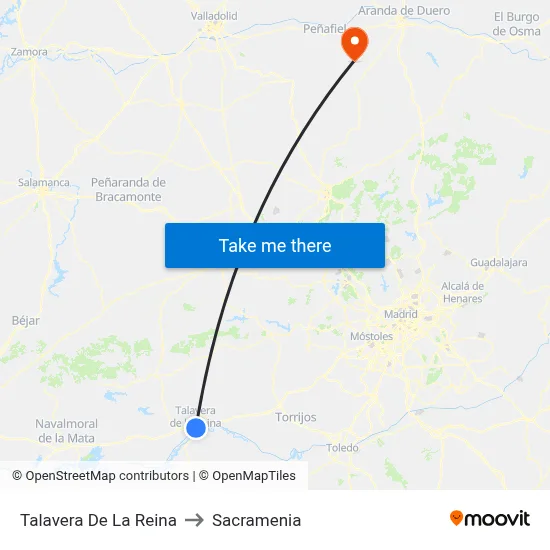 Talavera De La Reina to Sacramenia map
