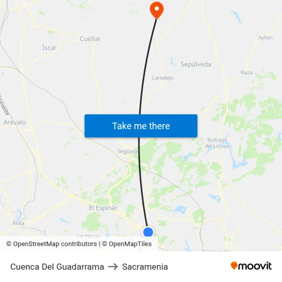 Cuenca Del Guadarrama to Sacramenia map