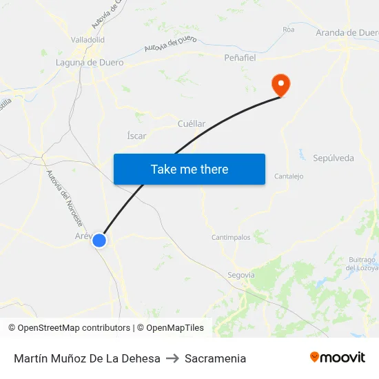 Martín Muñoz De La Dehesa to Sacramenia map