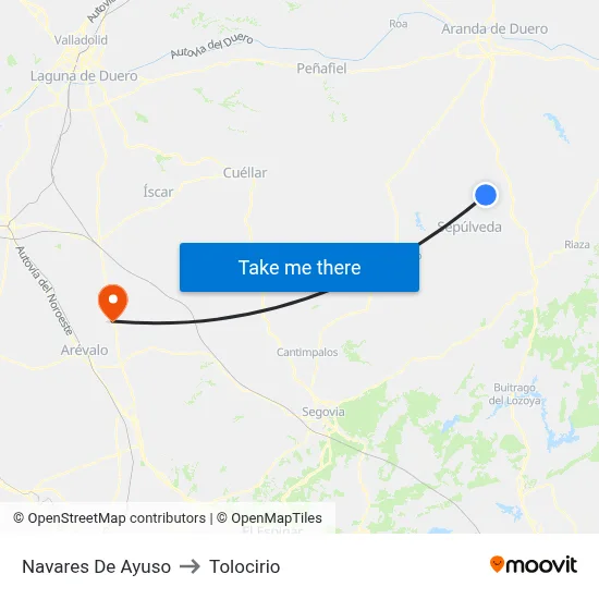 Navares De Ayuso to Tolocirio map
